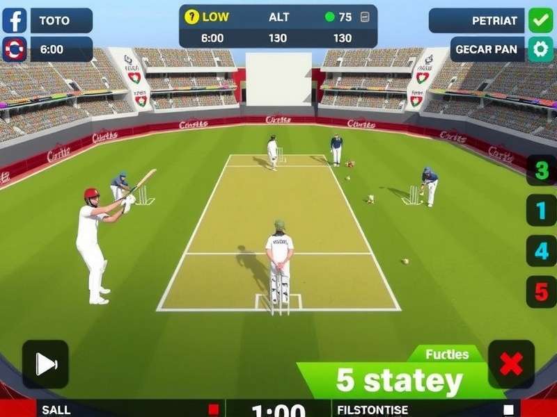 Virtual Cricket Virtuoso Bowling Strategy Virtual Cricket Virtuoso gameplay showing bowling strategy setup with field placement